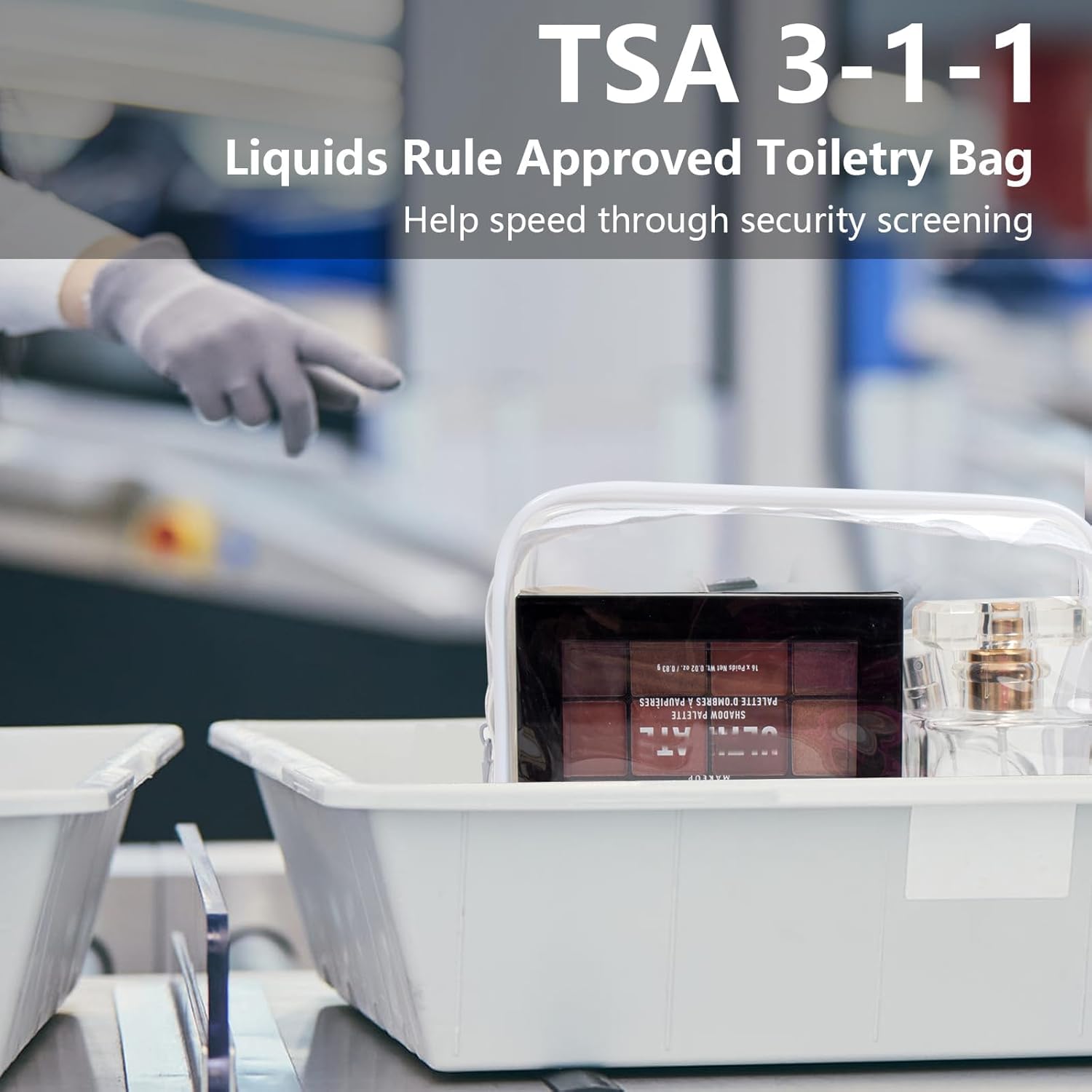 4 Pack Clear Makeup Bags, TSA Approved Toiletry Bag Car Organizer Travel Cosmetic Case Portable Travel Essentials Bags for Toiletries Clear Summer Beach Bag Carry on Airport Airline Compliant Bag