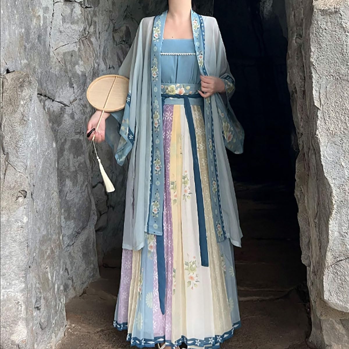 Women's Chinese Ancient Costume Song Dynasty Beizi Cami Top Skirt Summer Hanfu