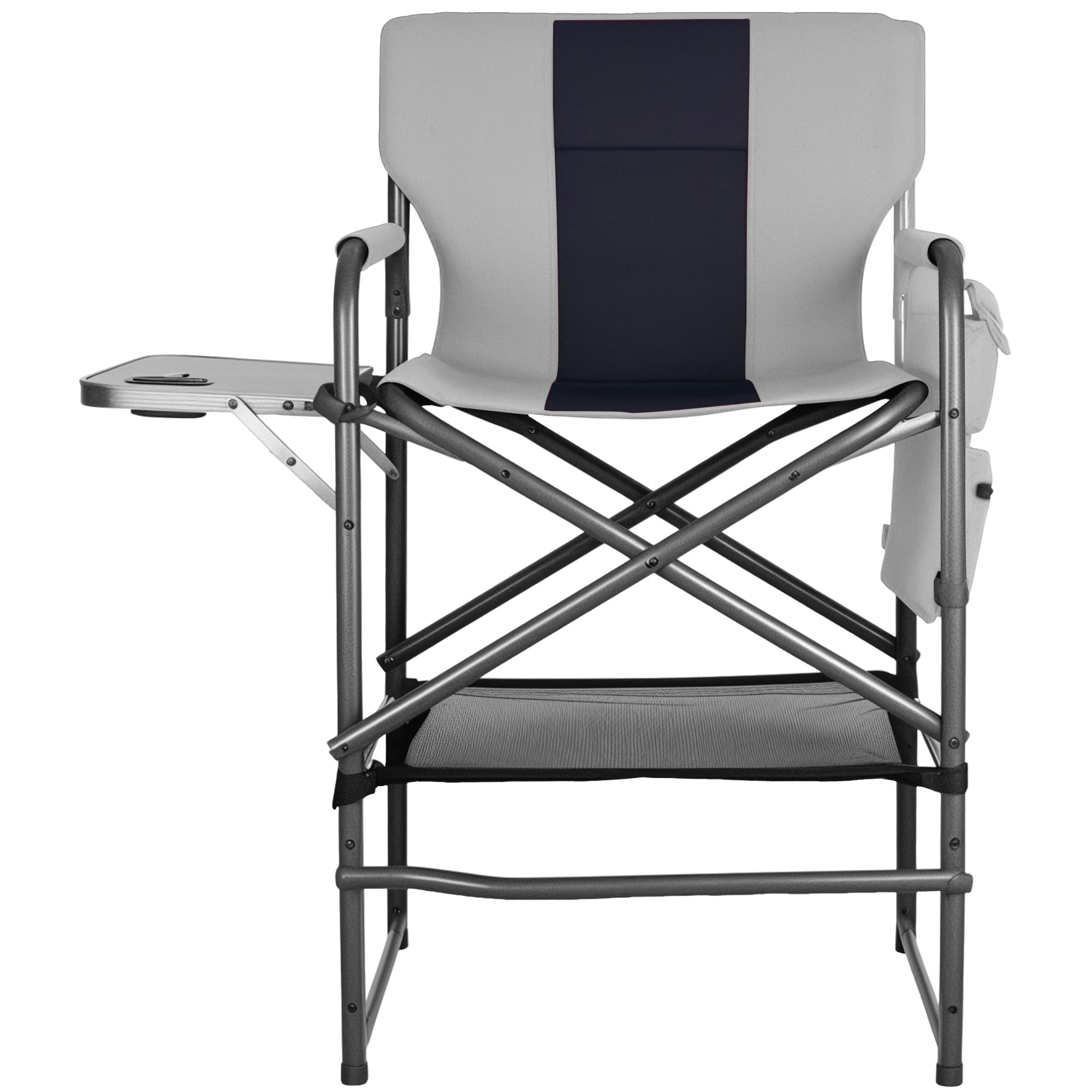 30" Bar Height Director Chair - 400lbs Heavy Duty with Detachable Footrest & Side Table, Portable Foldable Chair for Makeup Artists/Outdoor Events (Wine Red)