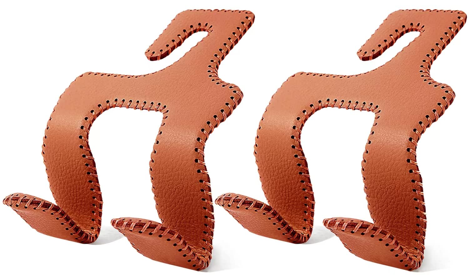 【2021 Upgraded】 Car Purse Hook, 2 in 1 Car Seat Headrest Hooks Durable Hanger Storage Holder Leather Organizer for Hanging Grocery Bags, 1 Pack, Black