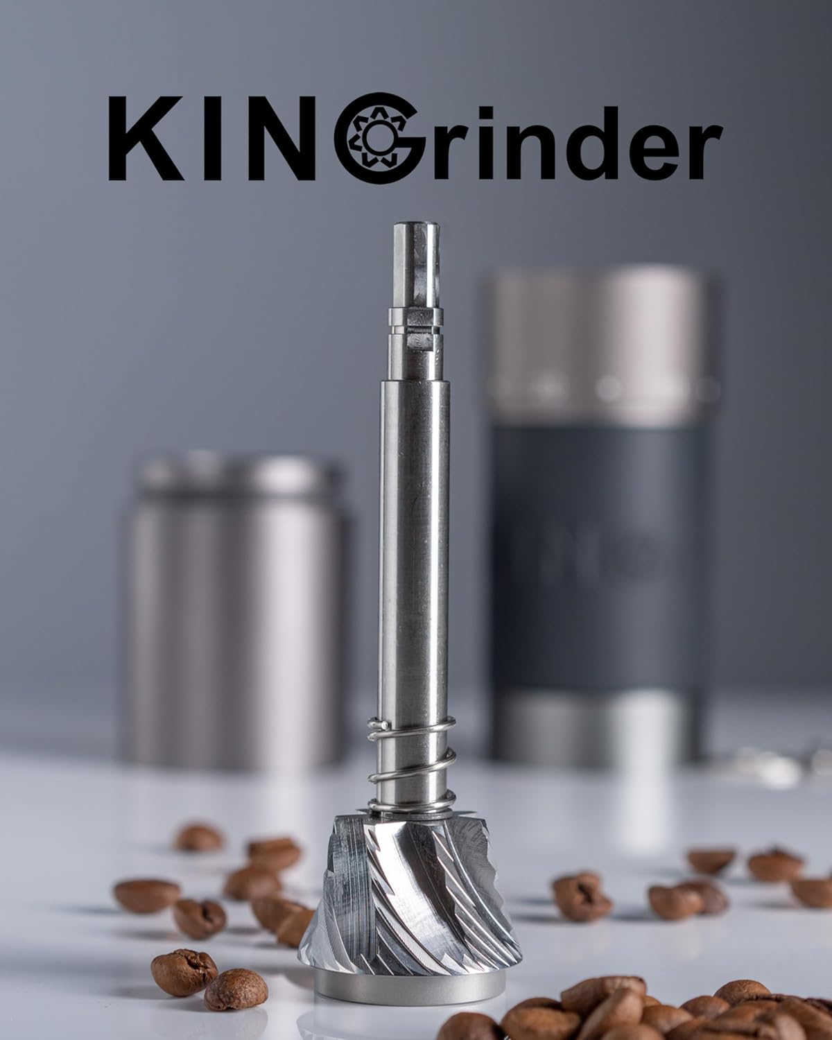 【Iron Gray】KINGrinder K6 Manual Hand Coffee Grinder with Straight Handle for French Press, Drip, Espresso with Assembly Consistency Stainless Steel Conical Burr Mill, 25-35g Capacity