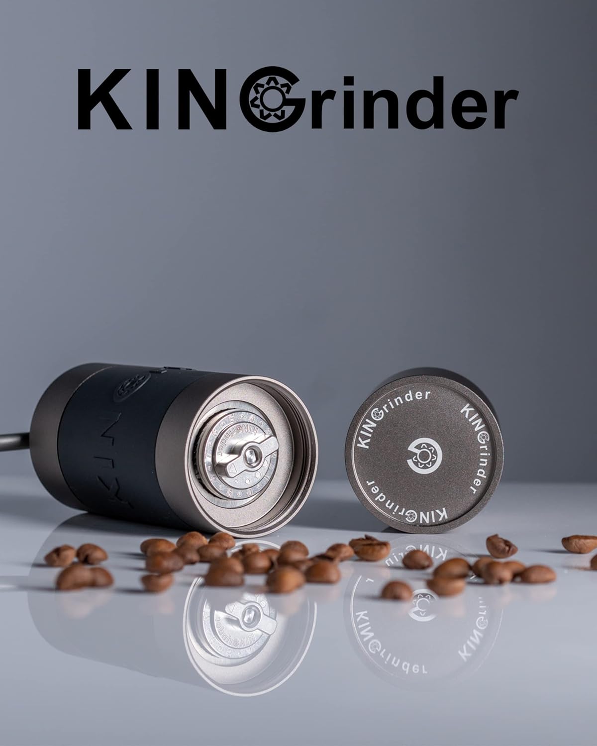 【Iron Gray】KINGrinder K1 Manual Hand Coffee Grinder with Straight Handle for French Press, Drip, Espresso with Assembly Consistency Stainless Steel Conical Burr Mill, 20-25g Capacity