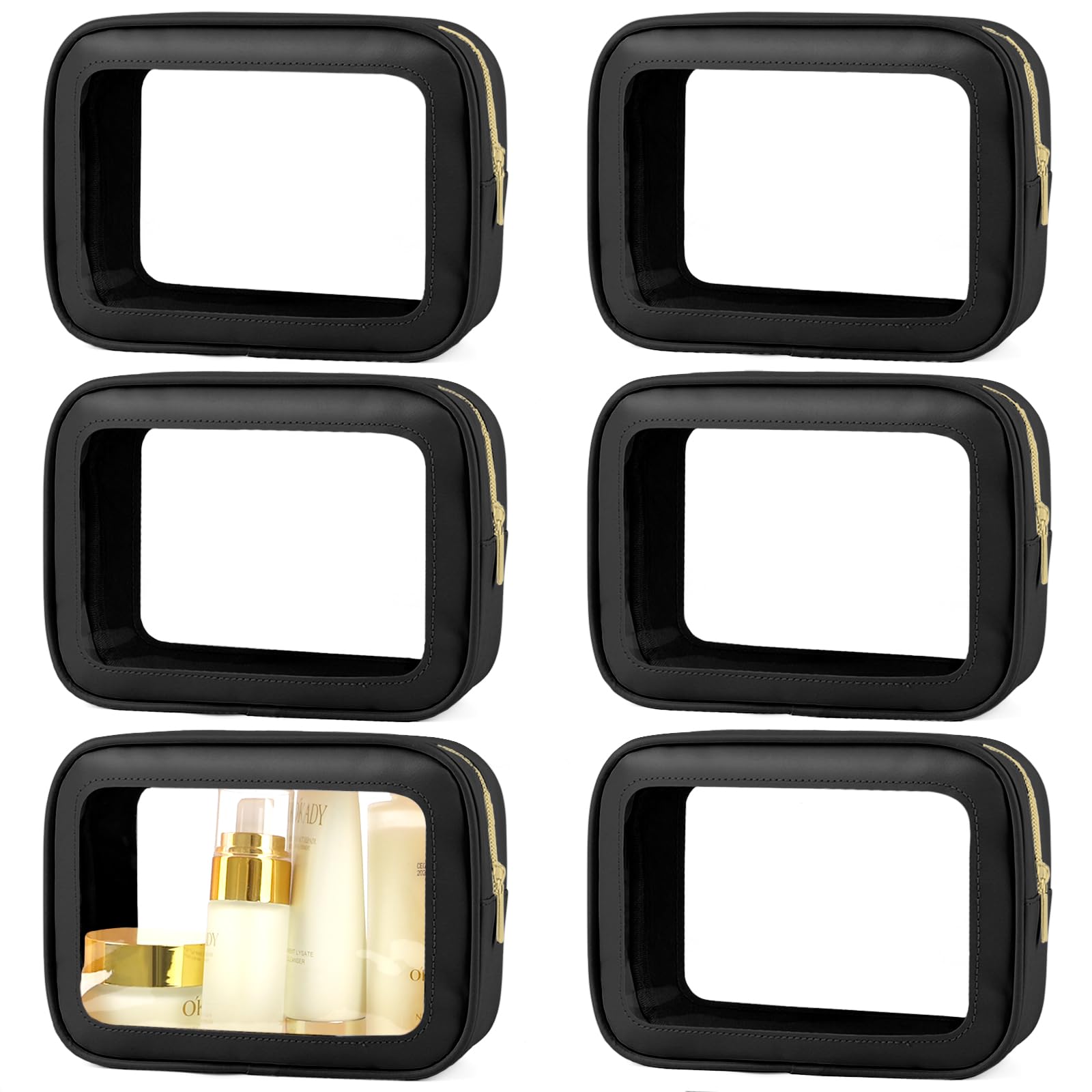 3PCS Clear Toiletry Bag,TSA Approved Travel Makeup Pouch with Zipper for Cosmetics and Toiletries，Diaper Bag Organizer Pouch Set，Women's Purse Organizer and Clear Car Bag