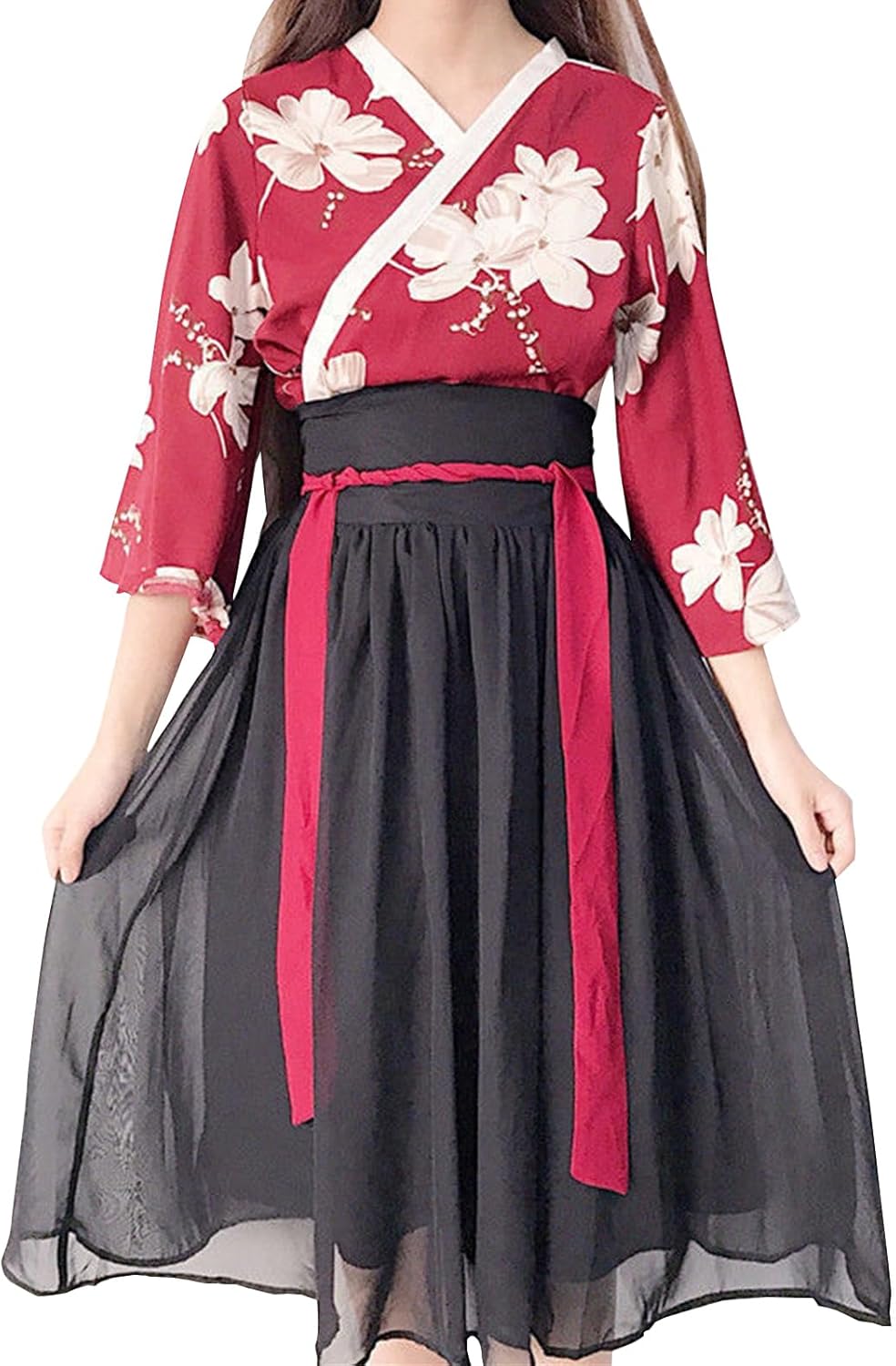 Resnan Chinese Hanfu for Women Vintage Traditional Clothing Red HanfuShirt Cosplay Costume Performance Dress