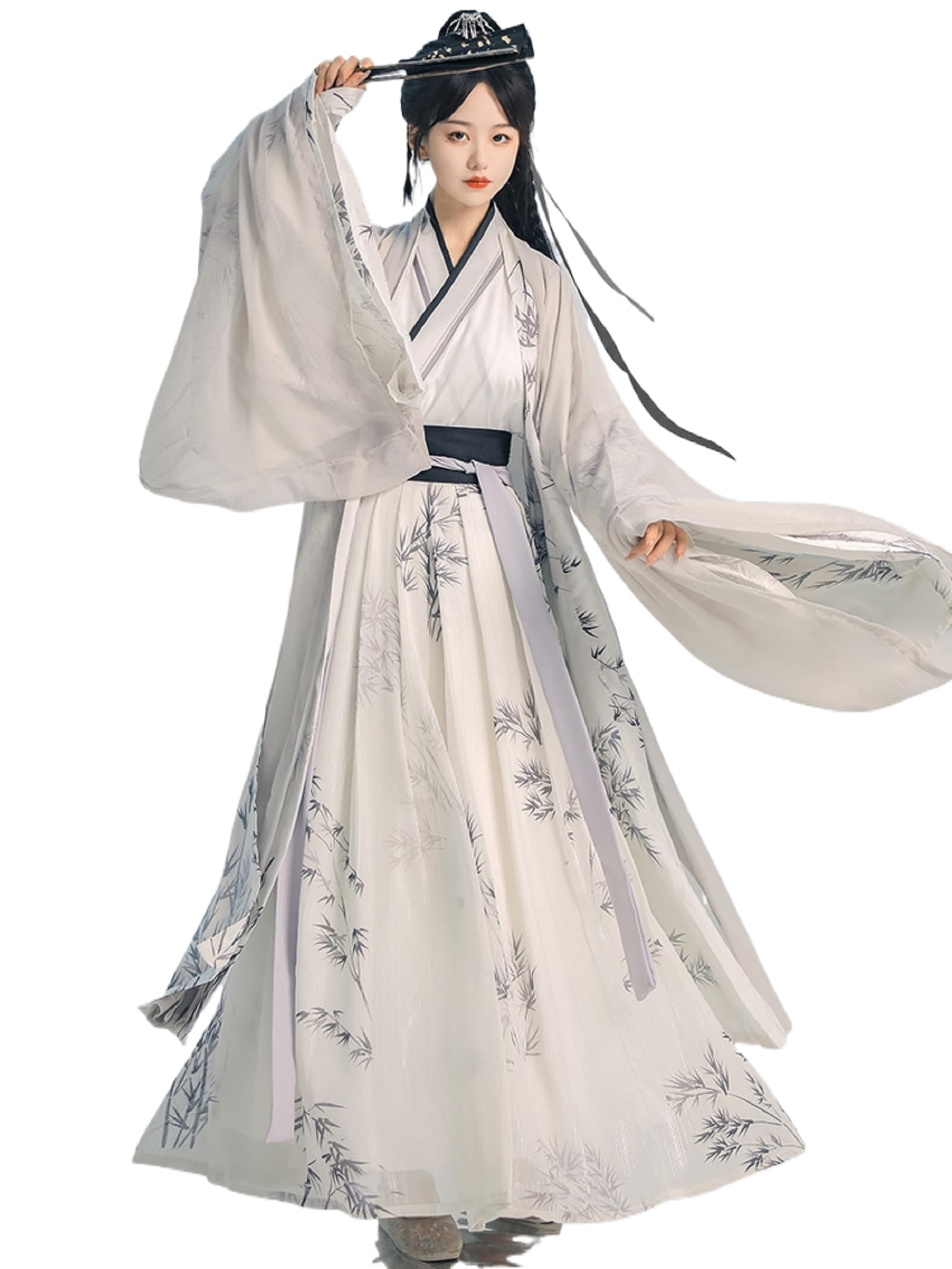 Chinese Hanfu Women Tulle Chiffon Loose fitting Dress Ancient Traditional Clothing New Year's clothing