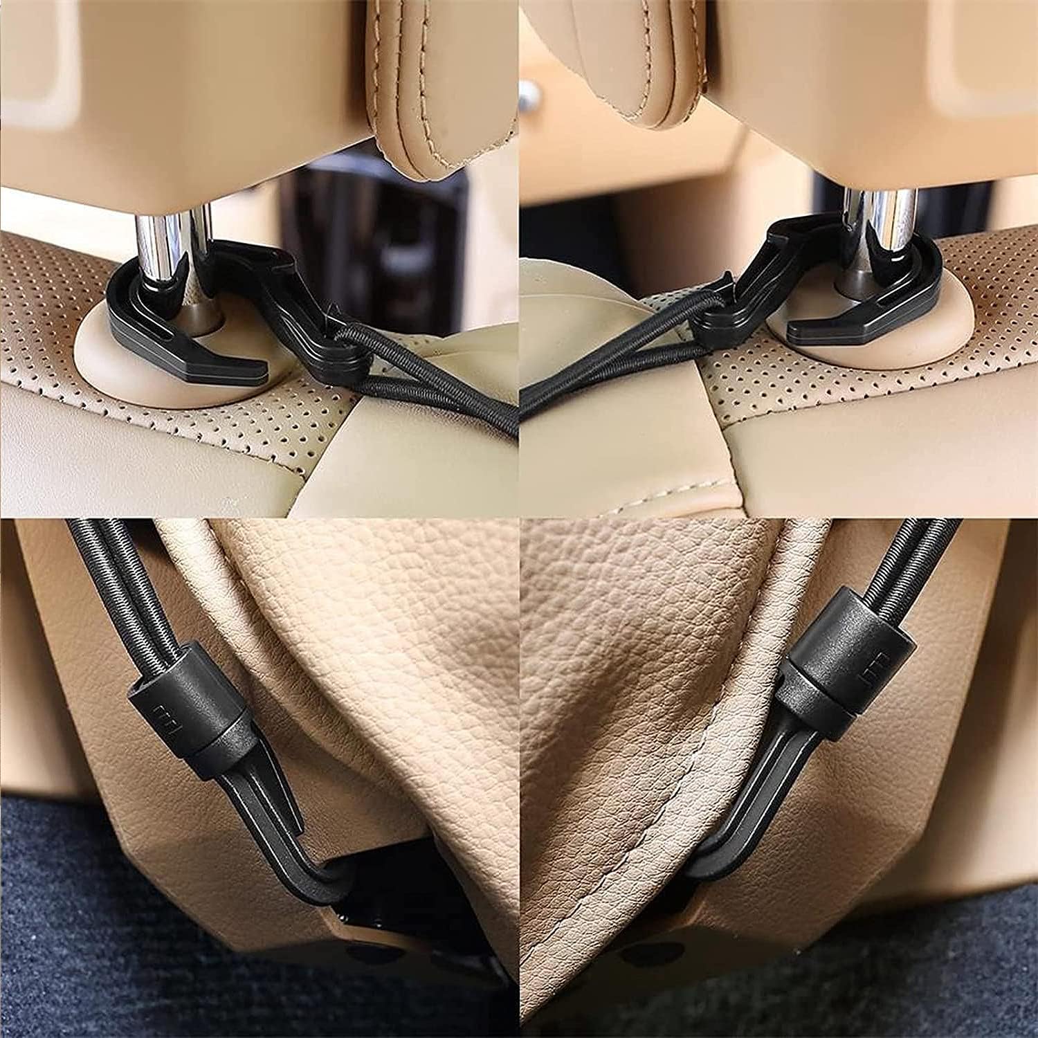 3-Layer Car Mesh Organizer, Seat Back Net Bag, Barrier of Backseat Pet Kids, Cargo Tissue Purse Holder, Driver Storage Netting Pouch（Upgrade Stretch Length）