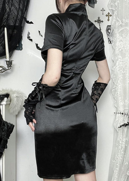 TSMNZMU Cheongsam Dress for Women Gothic Asian Sexy Midi Dress with Dragon Print