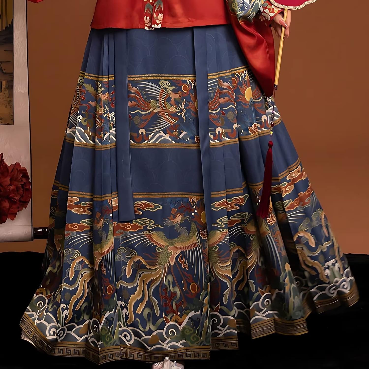 Chinese Hanfu Dress for Women, Traditional and Elegant Ancient Dynasty Cosplay Costume with Embroidered Skirt(Red,M)