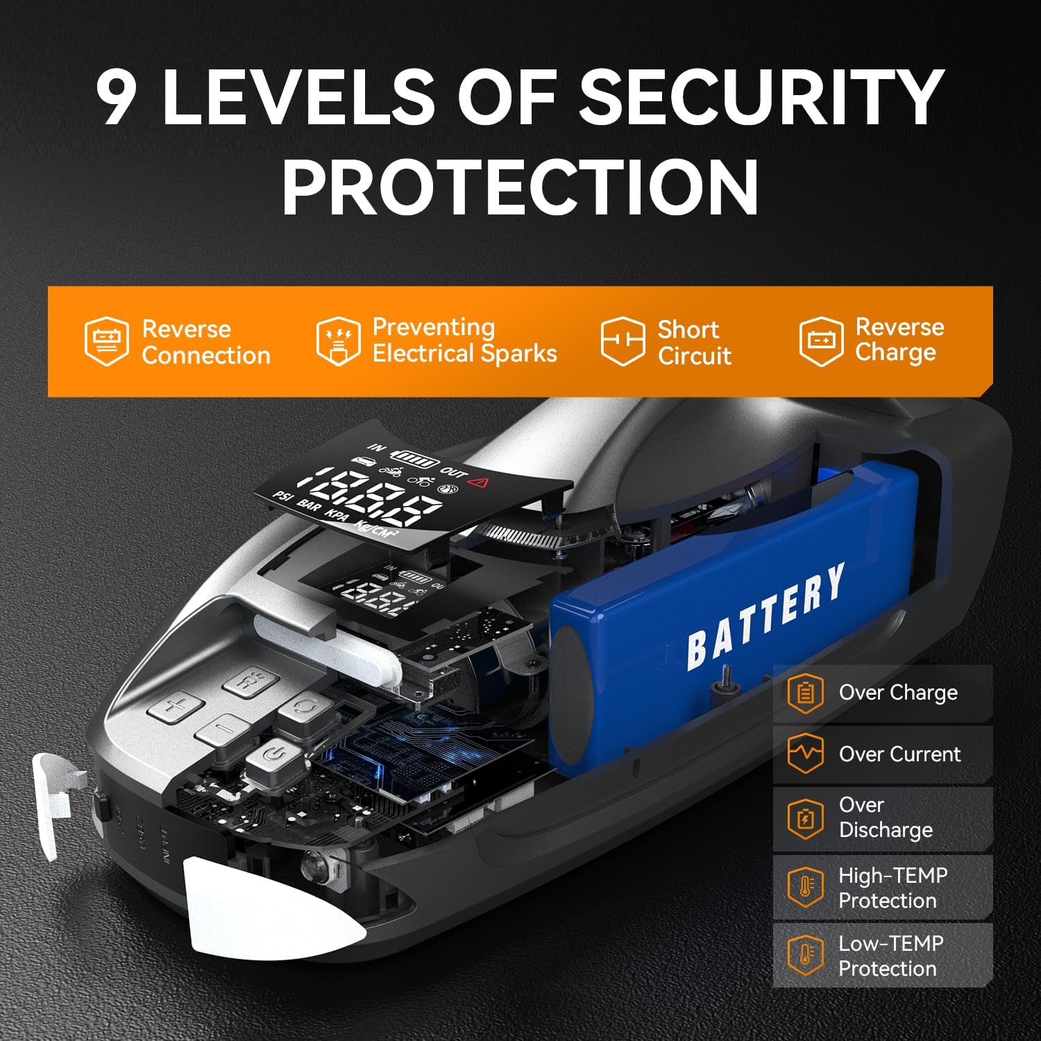 6000A Heavy Duty Jumper Starter with Sturdy Case