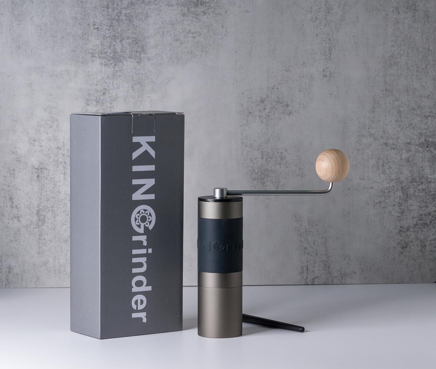 【Iron Gray】KINGrinder K2 Manual Hand Coffee Grinder with Straight Handle for French Press, Drip, Espresso with Assembly Consistency Stainless Steel Conical Burr Mill, 20-25g Capacity